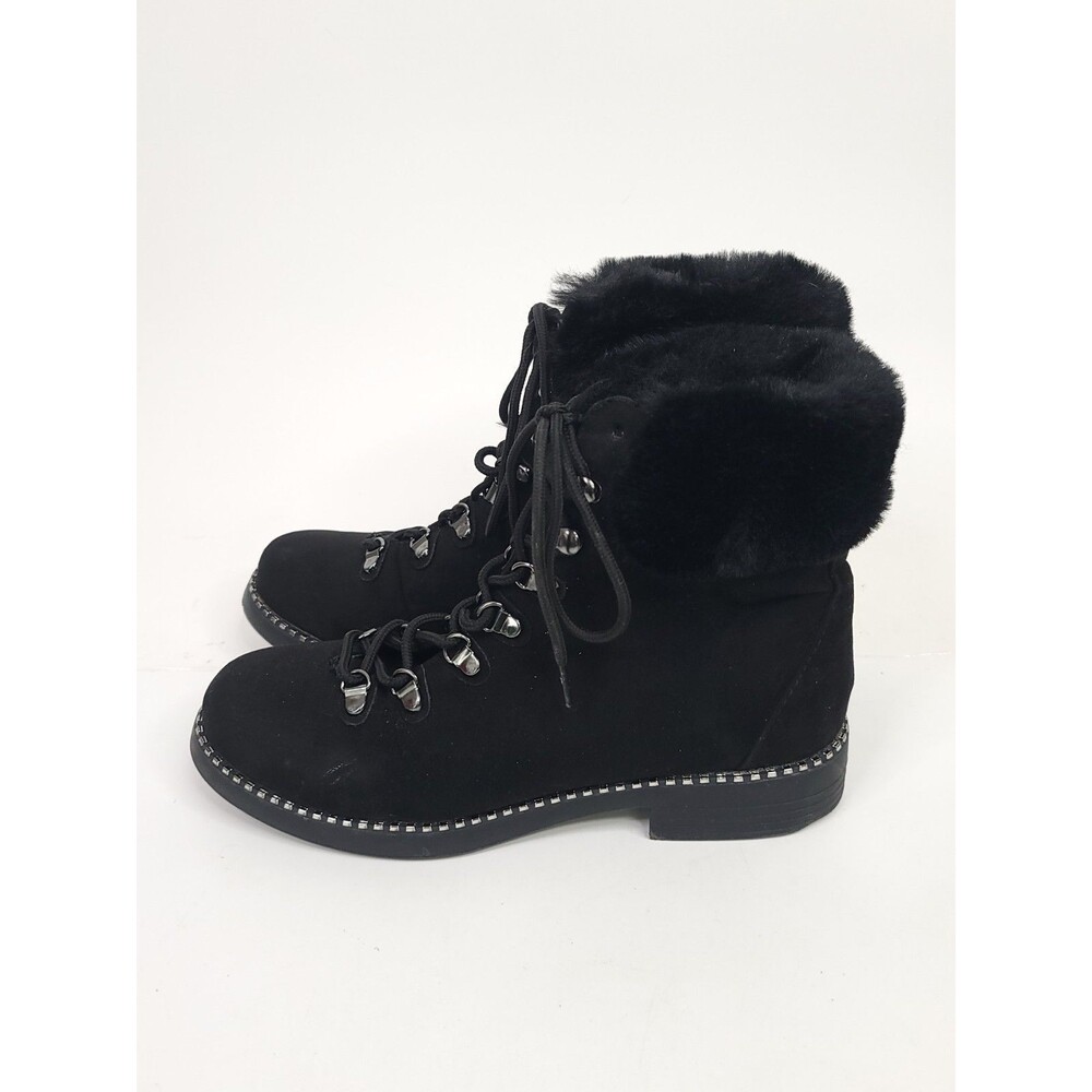 Rouge Helium Ankle Boots Womens Size 9 Black Faux Fur